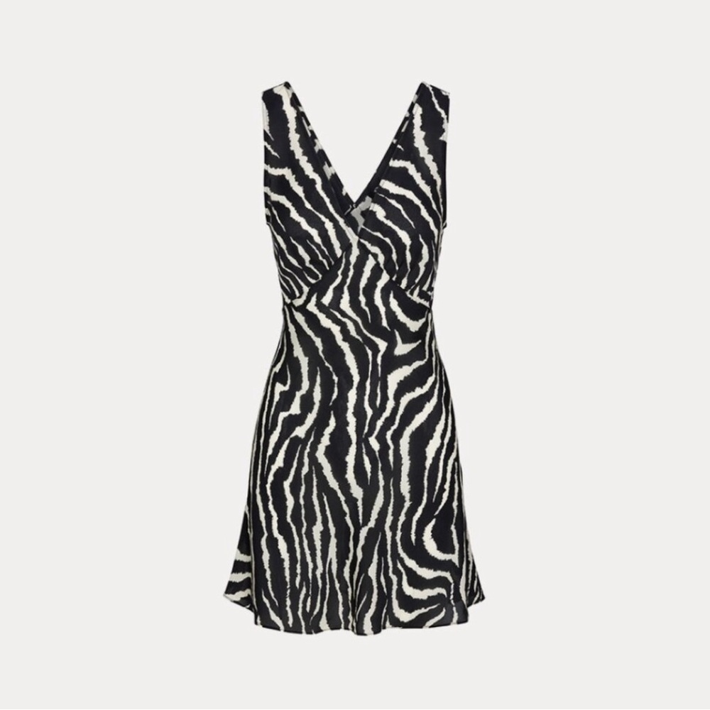 Realisation Par Black and White Fit and Flare Mini Dress